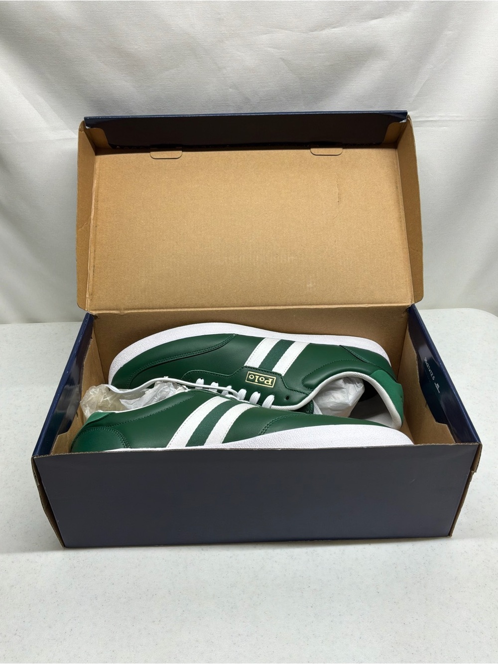 Polo by Ralph Lauren Sport Court VLC Shoes Green and White Men's NEW